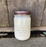 caramel cake soy candle in clear jar