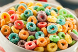 Colorful cereal rings in a bowl