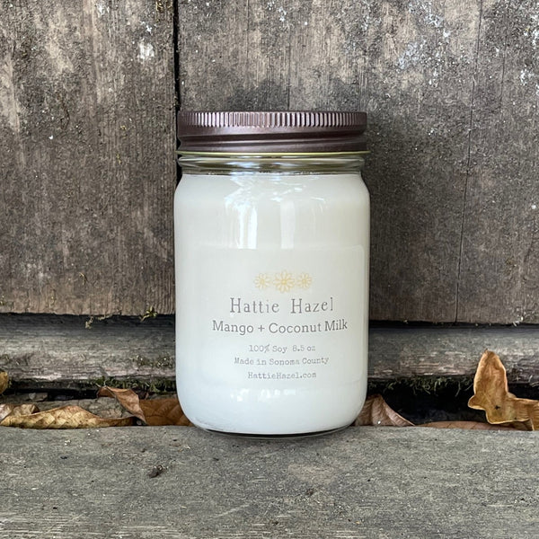 soy candle in clear jar with metal lid